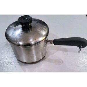 Vintage Revere Ware 1.5 Quart Copper Bottom Sauce Pan With Top Lid USA